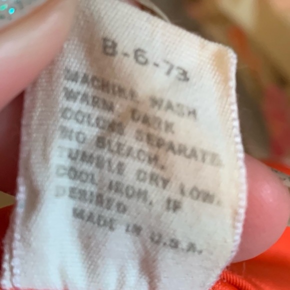 Vintage gossard Artemis maxi nightgown orange retro 70’s embroidered nightie S - Picture 9 of 9